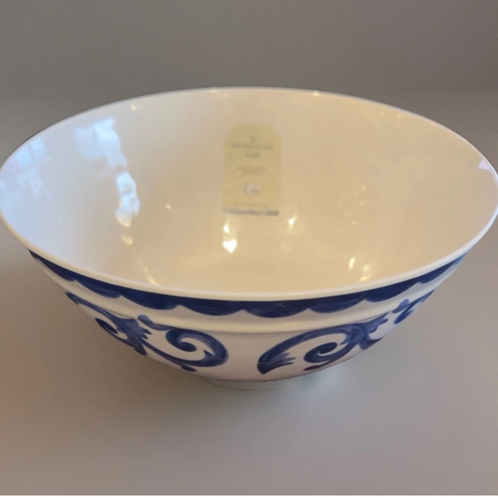 Artisan de Luxe Blue Rose Scroll melamine 6 8.5” Pasta Salad 1 Serving Bowl - Picture 6 of 7